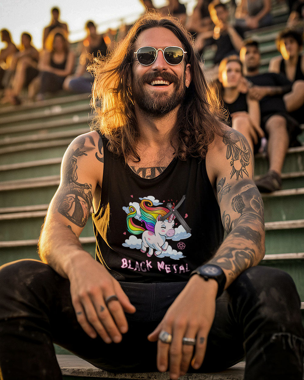 Black Metal Einhorn - Premium Tanktop